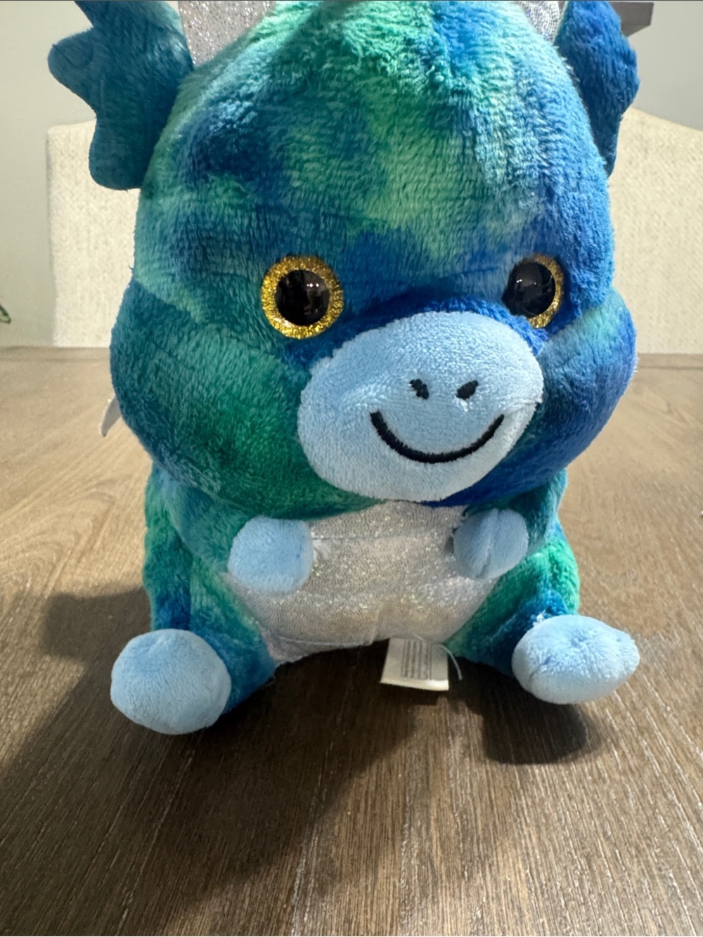 Plush Dragon Stuffed Toy - Blue & Green Cuddly Companion